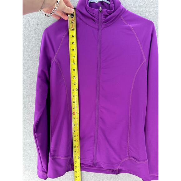 Peter Millar Women's sz M Zip Up Jacket LS Purple Athletic Pockets Golf UPF 50+ - Picture 6 of 10